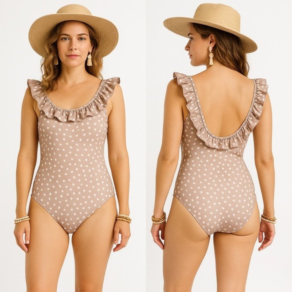 Imagine Perry Ruffle One Piece Swimsuit